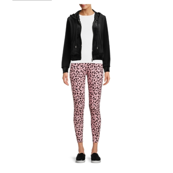 No Boundaries NEW Junior's High Rise Ankle Length Suede Pink & Black Legging 884 - Picture 3 of 5